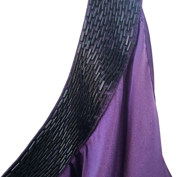 Torrid Purple Slip Dress Size 1 Beaded New With Tags Satin Short Evening Coctail - Picture 3 of 6